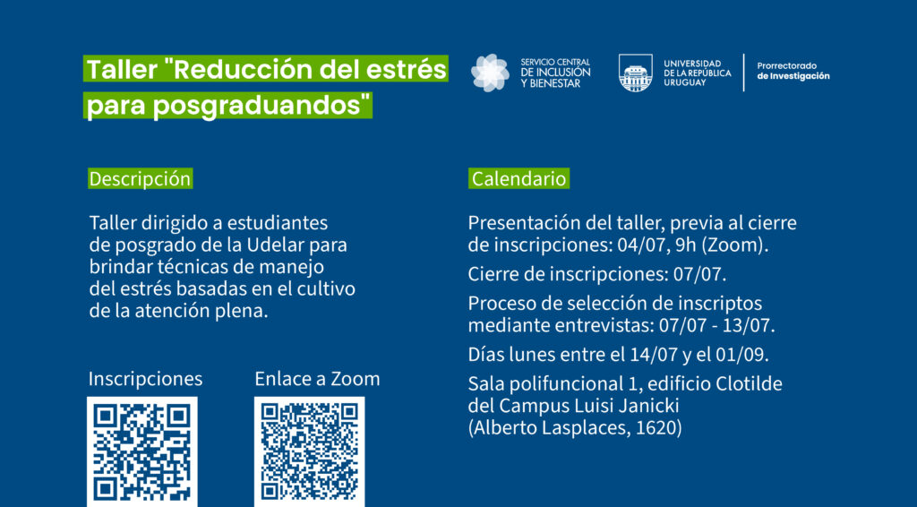Taller de reducción del estrés para posgraduandos