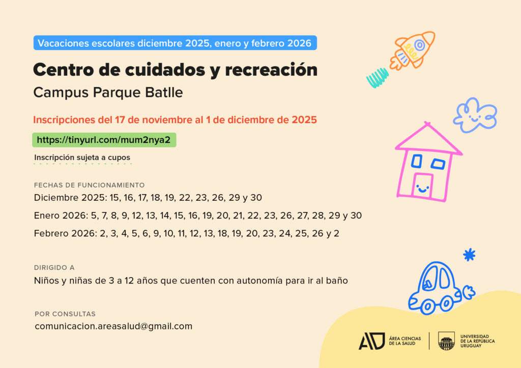 Inscripciones abiertas al Centro de Cuidados y Recreación del Campus Parque Batlle