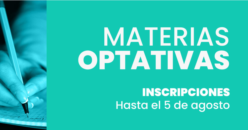 Inscripciones a optativas 2026 segundo semestre