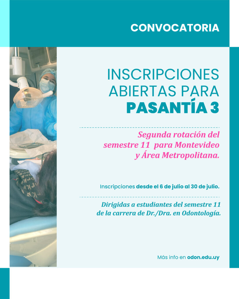 Inscripciones abiertas para la segunda rotación de la Pasantía 3 en Montevideo y Área Metropolitana